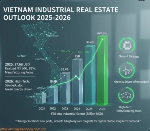 Biểu đồ tăng trưởng vốn FDI vào lĩnh vực công nghiệp tại Việt Nam qua các năm